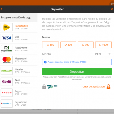 ¿Cómo depositar en Betsson?