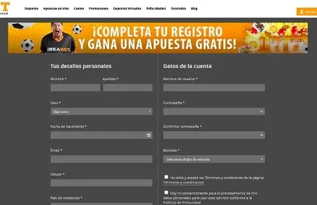¿Cómo registrarse en Inkabet?