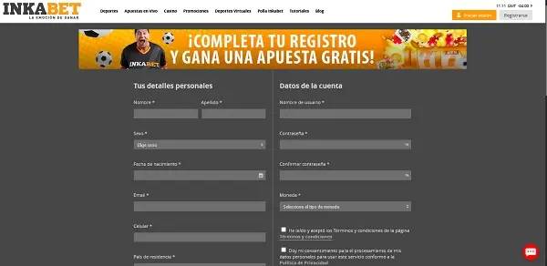 ¿Cómo registrarse en Inkabet?