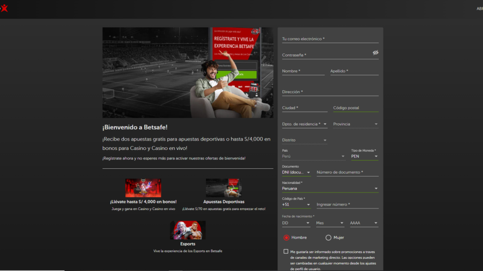 ¿Cómo registrarse en Betsafe?