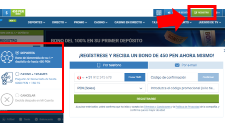 ¿Cómo registrarse en 1xbet?