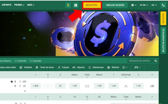 ¿Cómo registrarse en Betwinner?