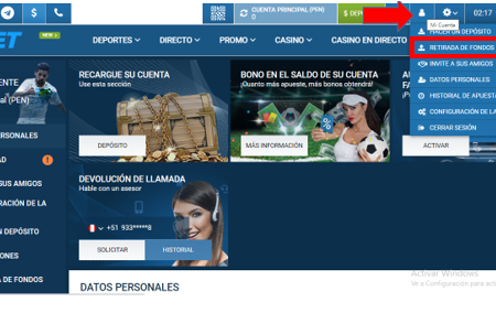 ¿Cómo retirar en 1xbet?
